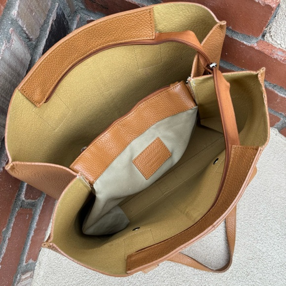 LE BORSE DI GIULIA 🇮🇹 Genuine Leather Made in Italy Large Tote Bag in Camel - Picture 8 of 14